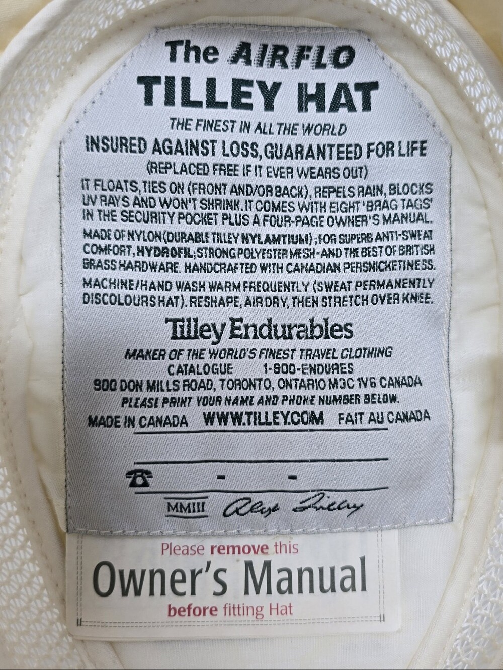 Tilley The Airflow LTM6 Broad Brim Sun Hat Light Stone Size 7 3/8 - Picture 10 of 15